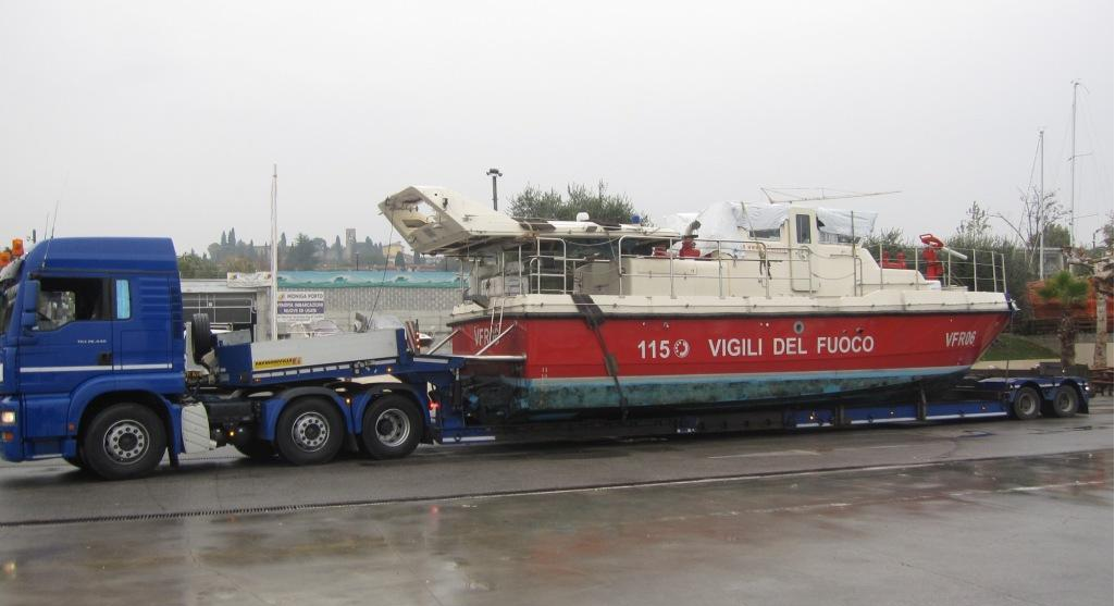 Trasporto Barche a vela e motore sul lago di Garda